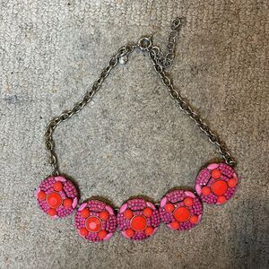 J.Crew Fluorescent Pink/Orange Statement Necklace